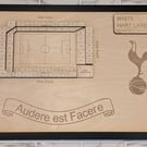 Tottenham Hotspur White Hart Lane stadium wall plaque laser engraved wood