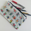 Pencil case, zipper pouch, back to school, drawing, robots