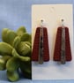 Textured Drop Earrings with Metal Accent