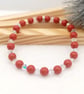 Stretch Bracelet - Cranberry Pearl & Crystal AB Bracelet with Diamanté Rondell
