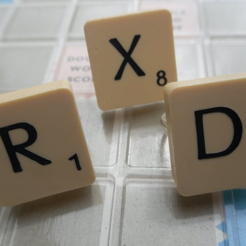 Retro Scrabble Tile Rings