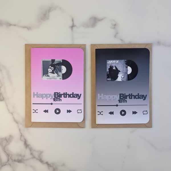 Custom Album Birthday Card Personalised Music Cover Albums Greeting Card