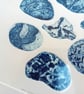 A collagraph print of beach pebbles blue - Image 3