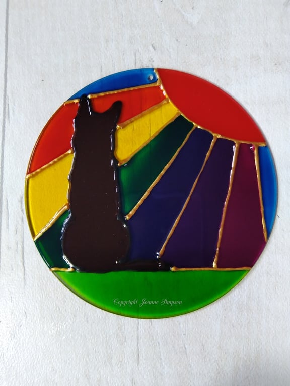 Pet memorial German Shepherd Rainbow sunshine sun catcher decoration