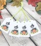 Halloween Badger Gift Tags - set of 4 tags