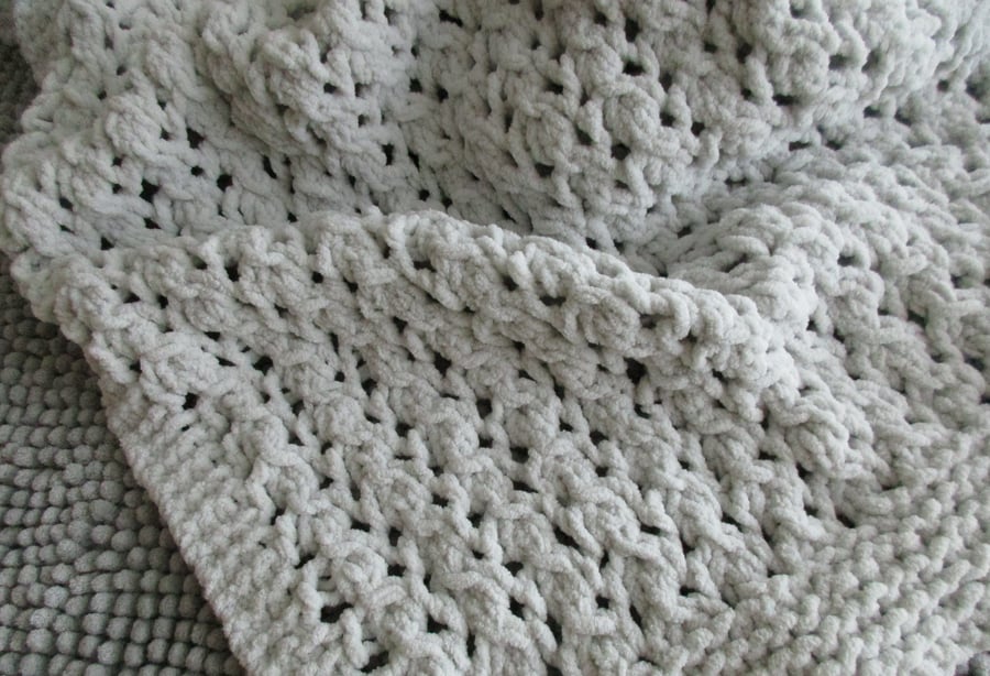 Silver Lacey Baby Blanket