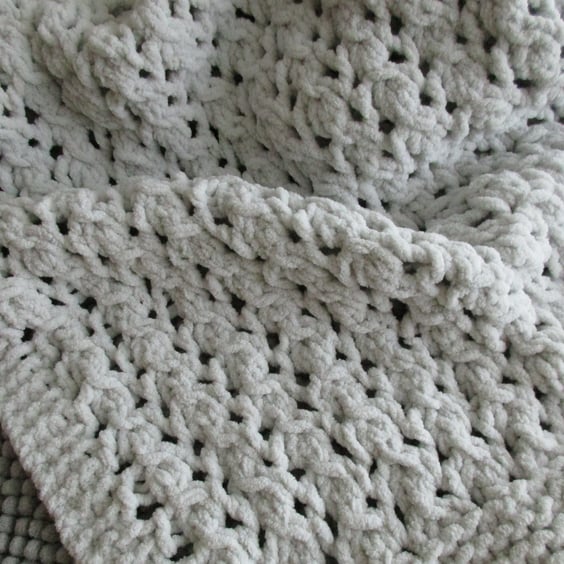 Silver Lacey Baby Blanket
