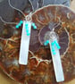 Amazonite and Mother of Pearl Shell Drop Earrings, Silver Shell Dangle Earrings - Image 5