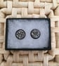 Sparkling Resin Druzy Ear Studs in Glittering Grey - Image 2
