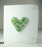 Green speckled heart handcrafted fused glass blank card (9)