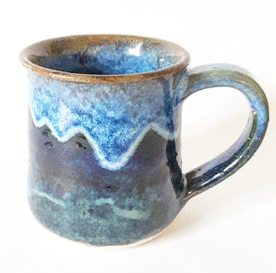 Ceramic Mug in Blue Glazes