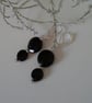 Faceted Black Onyx Lever Back Silver Plate Earrings - Image 4
