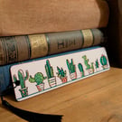 Cactus bookmark pink and green with 3D effect cacti book mark