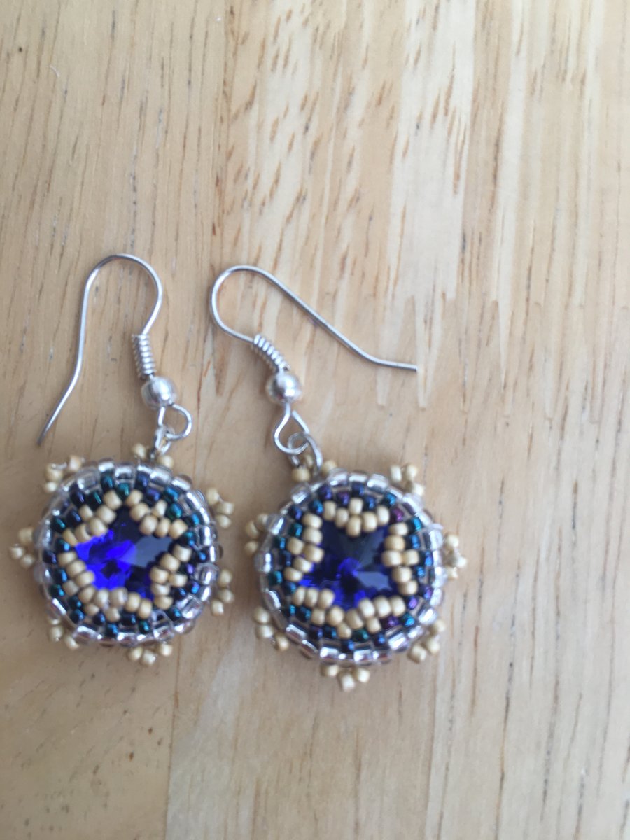 Cobalt Blue And Yellow Star Earrings