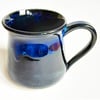 Blue Glazed Mug - Hand Thrown Stoneware Ceramic Mug 