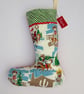 Christmas Stocking - Retro Christmas Cowboy Santa Personalised