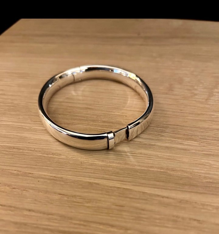 "Coalescence" - Heavy Handmade Sterling Silver Hinged Bangle - Made to any size 