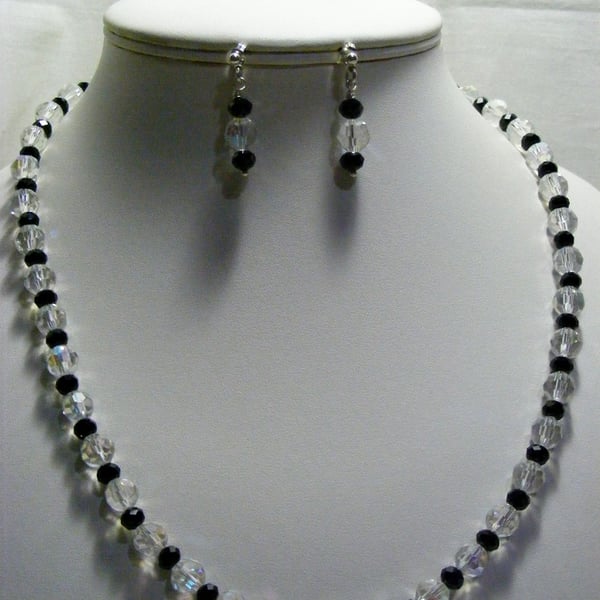 Crystal AB and Black Crystal Jewellery Set