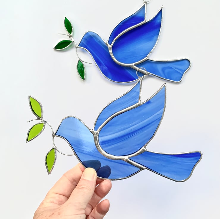 Stained Glass Peace Dove Suncatcher - Handmade ... - Folksy