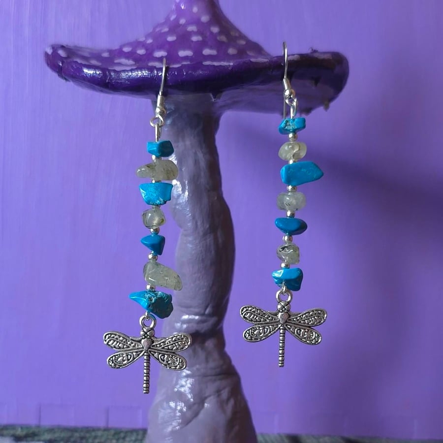 Whimsical dragonfly earrings 