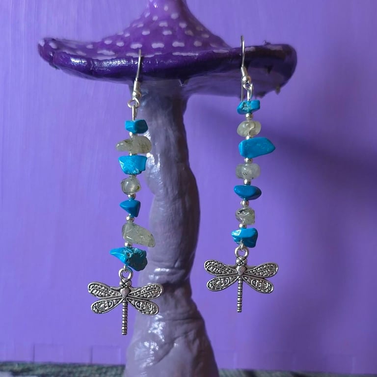 Whimsical dragonfly earrings 
