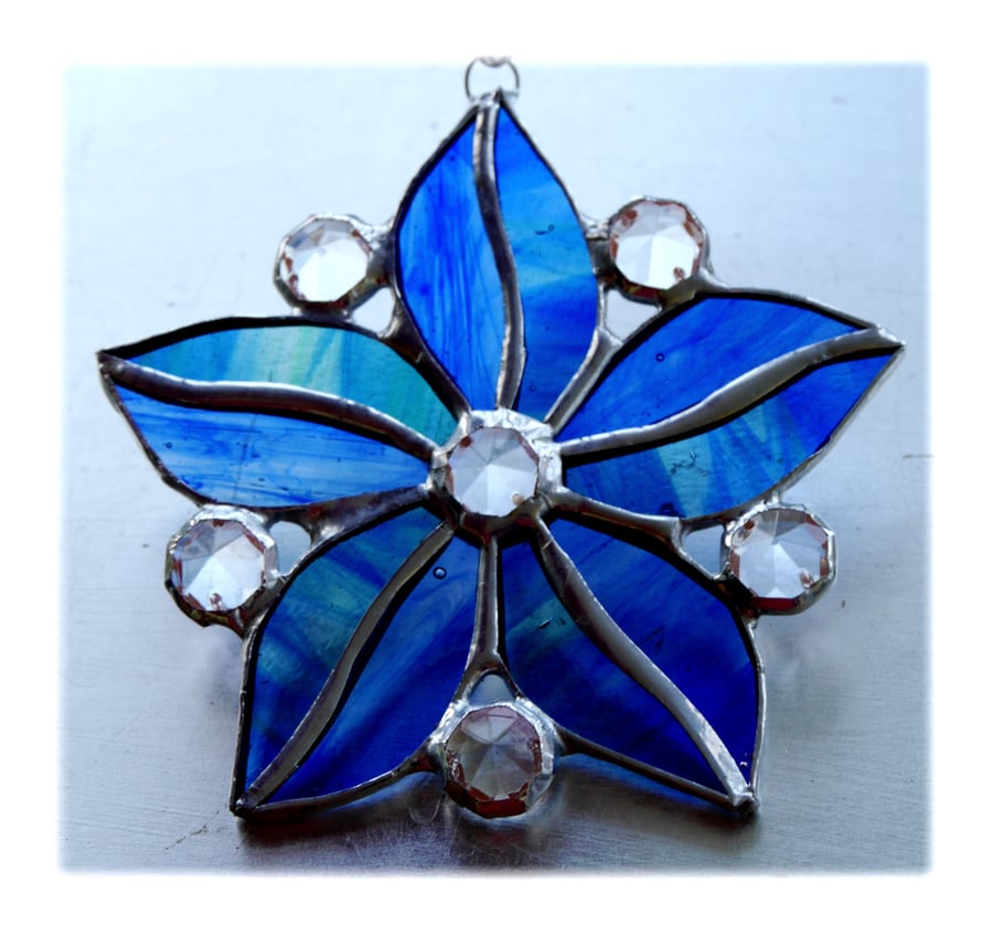 Crystal Star Flower Suncatcher Stained Glass 001