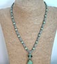 green ceramic and lampwork glass pendant necklace - Image 4