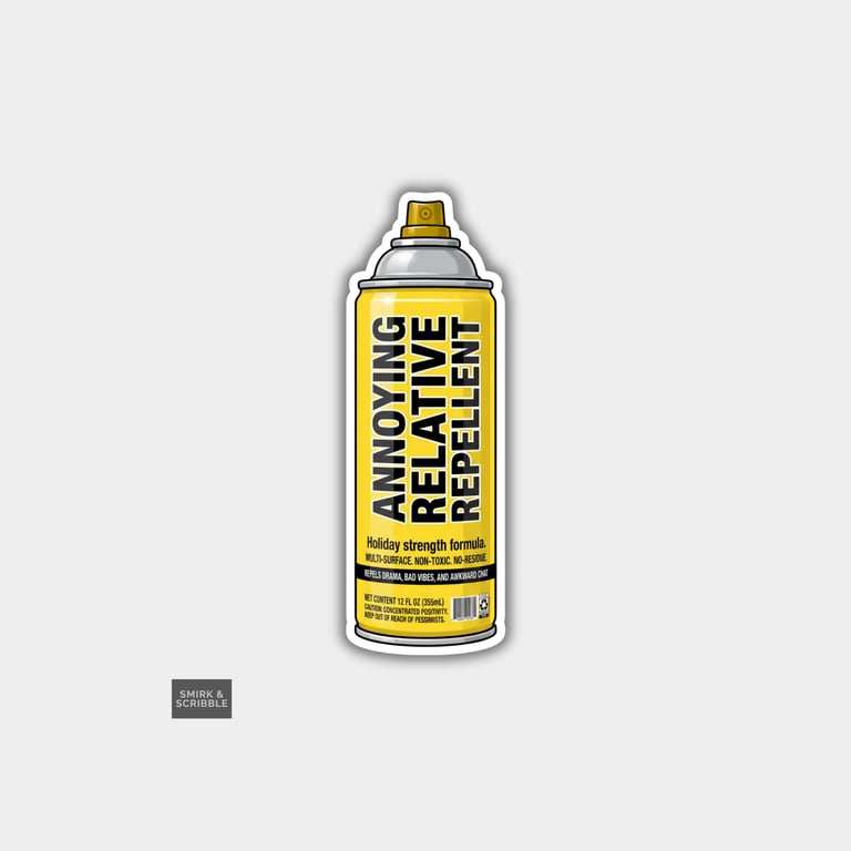 Funny Snarky Spray Bottle Sticker For Adults - Annoying Relative