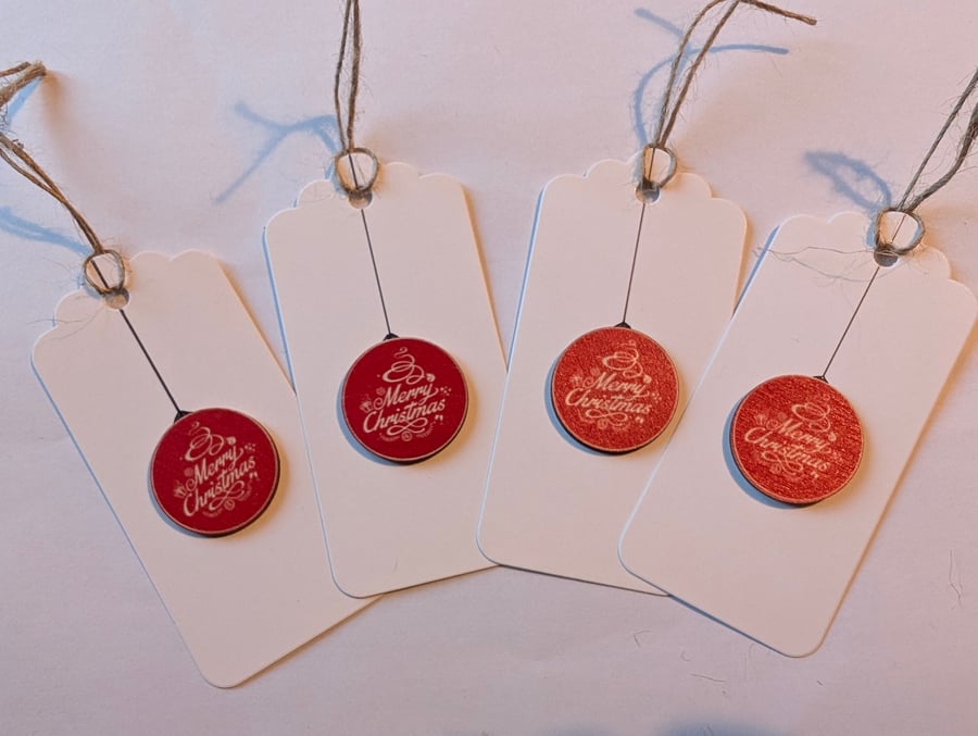 Homemade Christmas gift tags pack - bauble
