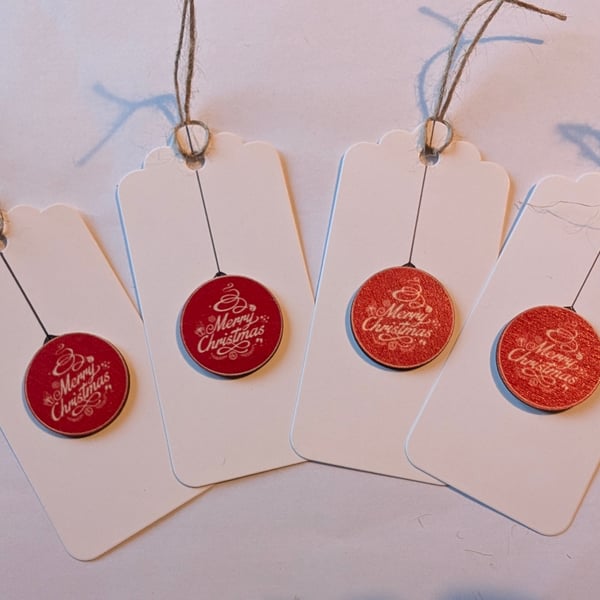 Homemade Christmas gift tags pack - bauble