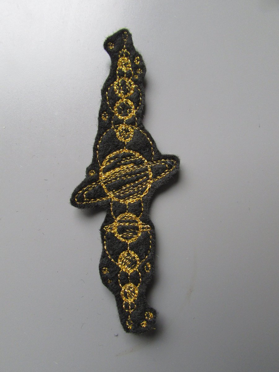 Embroidered Vintage Celestial Planets Applique Patch