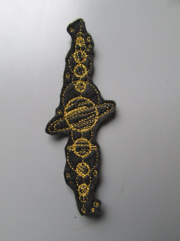 Embroidered Vintage Celestial Planets Applique Patch