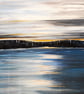 Tranquil Sea Painting, Calm Seascape with Sunset, Acrylics on Canvas - Image 1
