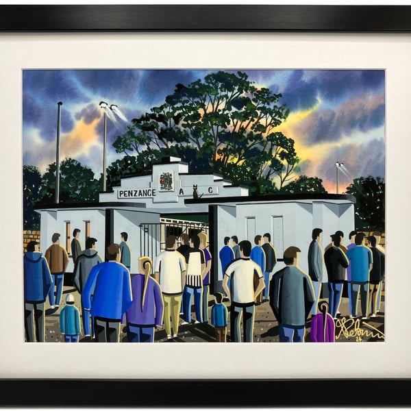 Penzance. Framed & Unframed Art Print, Football AFC Penlee Park Stadium Gift