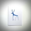 Blue Stag Cards, Handprinted Deer Nordic inspired nature Christmas cards
