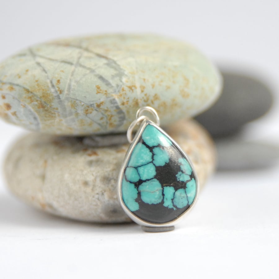 Turquoise pendant - blue and black