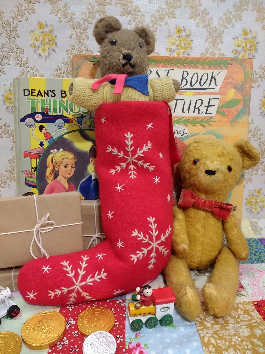 Wee sized embroidered Christmas stocking