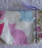 Cats and Roses Zipped Purse. Fully Lined with Gusset and Zip Pull. Ric Rac Trim - Image 2