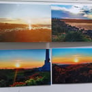 Multipack of 4 sunset photography cards 