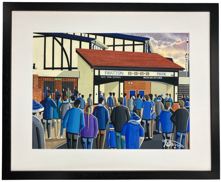 Portsmouth F.C, Fratton Park, Framed Football Art Print. 20" x 16" Frame Size