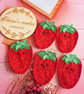 'Strawberry' bookmark hand sewn in wool blend felt - Image 2