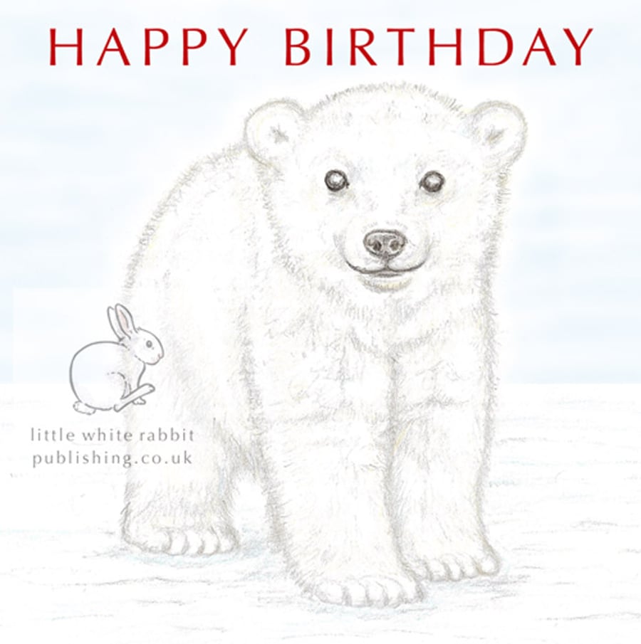 Polar Bear Cub - Birthday Card