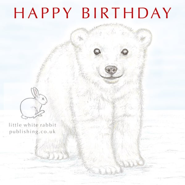 Polar Bear Cub - Birthday Card