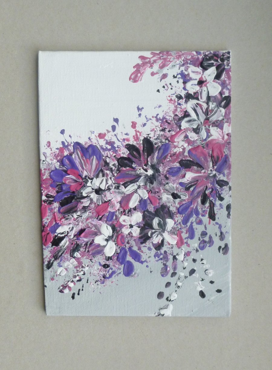 original art floral acrylic painting ( ref F 739 B5 )
