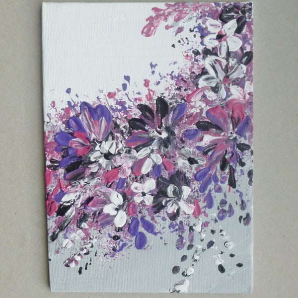 original art floral acrylic painting ( ref F 739 B5 )