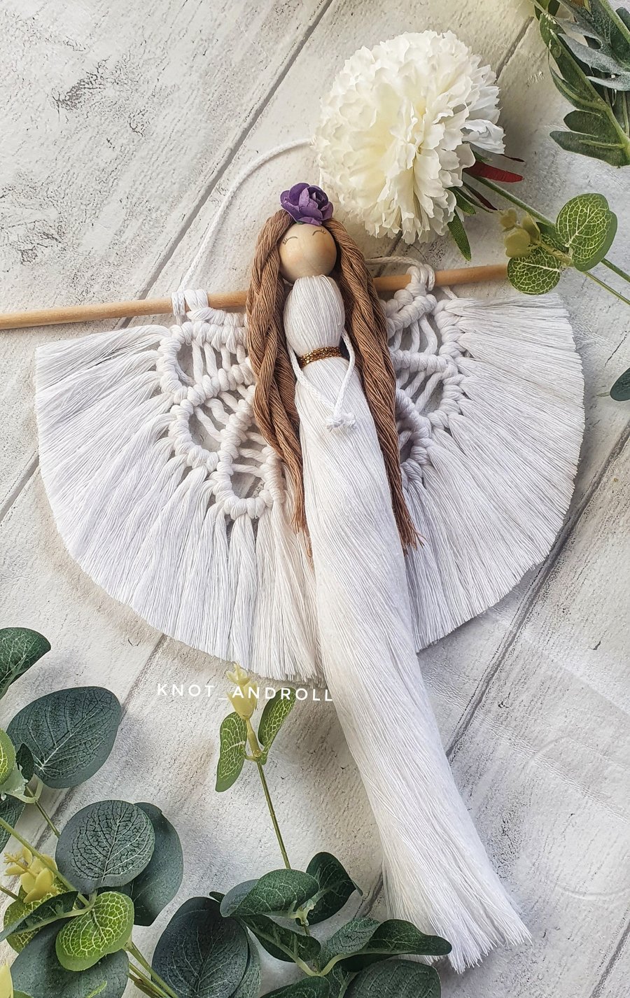 Macrame angel wall hanging decoration 