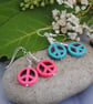 Peace & silver seed bead earrings - Image 4