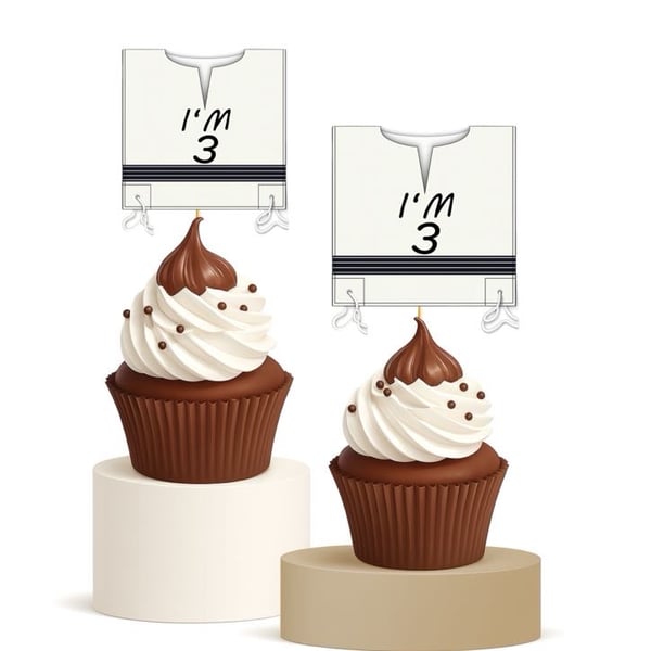 Upsherin “I’m 3” Tzitzis Cupcake Toppers 15pk  Payis Cutting Décor