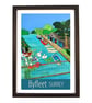 Byfleet Surrey travel poster print by Susie West