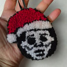 Punch needle Halloween Michael Myers Santa Hat Christmas Tree Decoration 